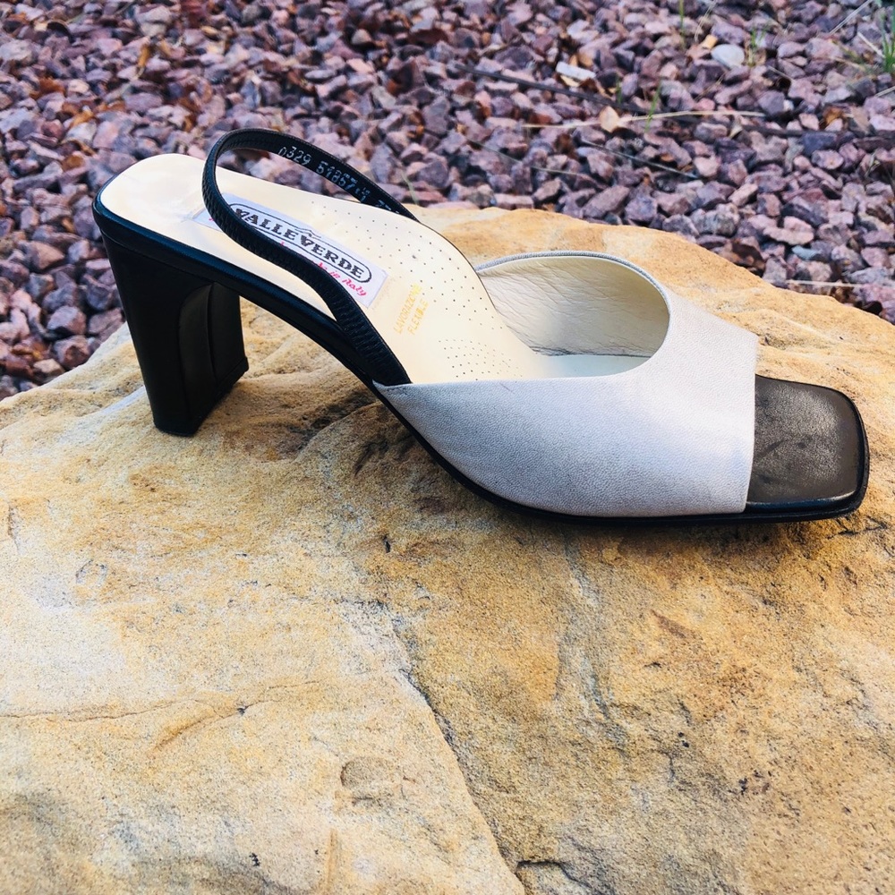 Valleverde Open Toed Sandal Black & White Size 37